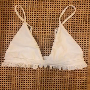 White fringe bikini top